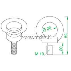 Golfaro maschio M10 zinc. + rondella nylon